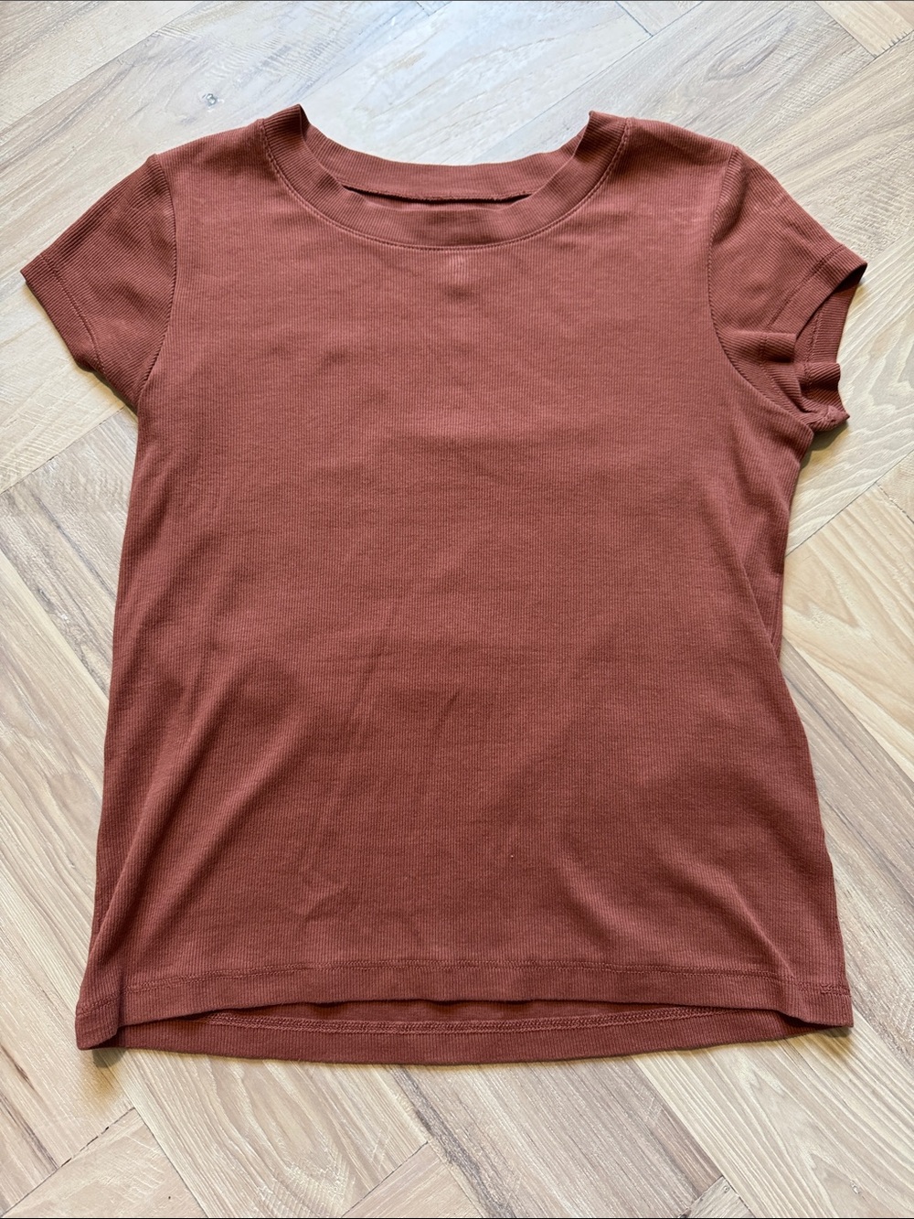 Madewell Short Sleeve Scoop Tee in Brick